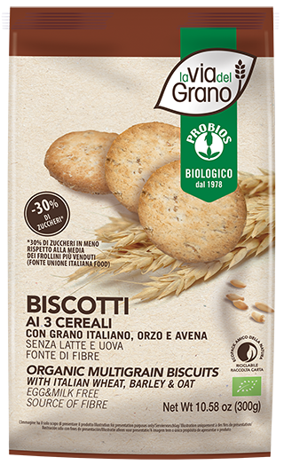 Biscotti ai 3 Cereali-30% di Zuccheri 300 g