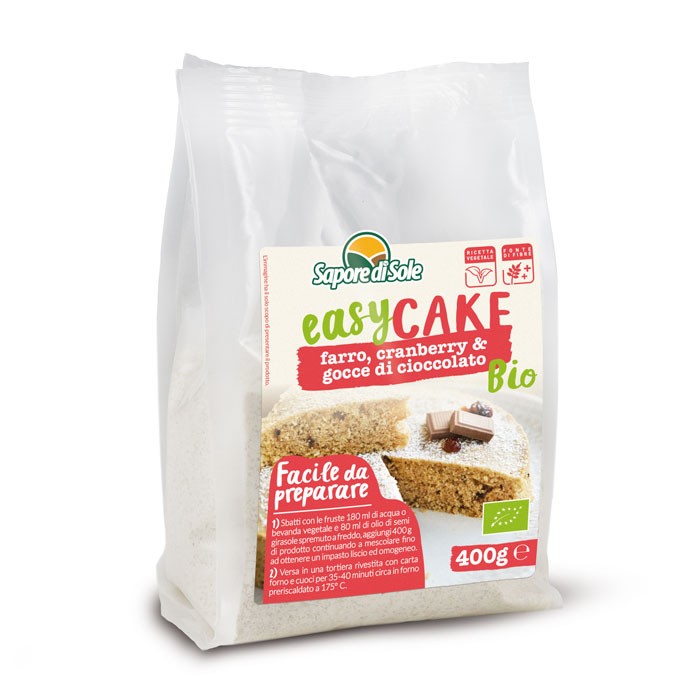 Easy Cake - Torta di Farro, Cranberries e Gocce di Cioccolato 400g