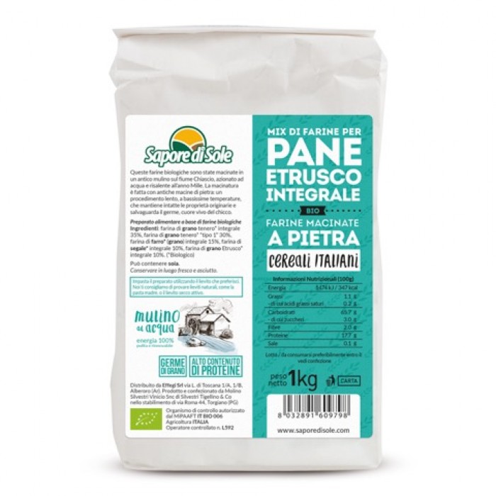 Pane Etrusco - Mix Di Farine Macinate A Pietra 1Kg